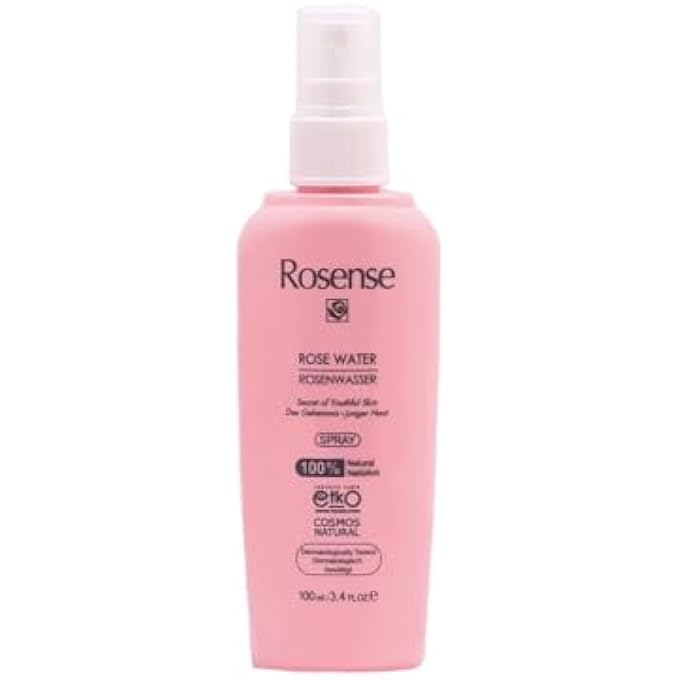 Rosense ROSE WATER SPRAY - MOISTURISING FACE WATER SPRAY FOR FACIAL CLEANSING FACE CARE 100% NATURAL - 100 ML - Image 1